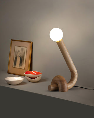 Sway Abstract Wood Table Lamp