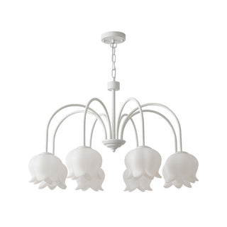 Curved Arm Bell Floral Acrylic Chandelier