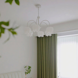 Curved Arm Bell Floral Acrylic Chandelier