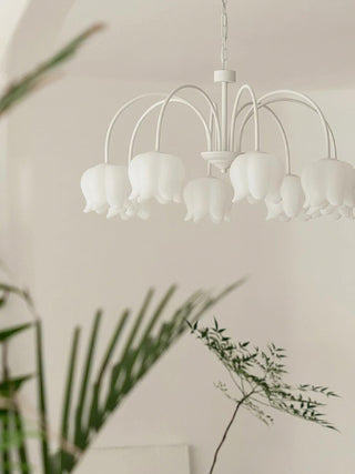 Curved Arm Bell Floral Acrylic Chandelier