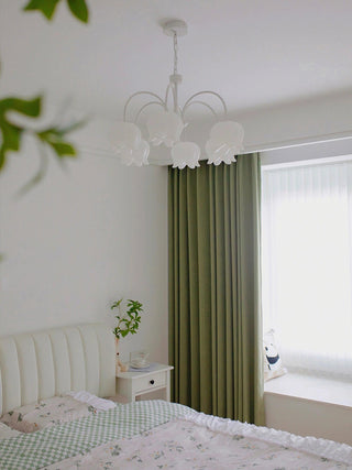 Curved Arm Bell Floral Acrylic Chandelier