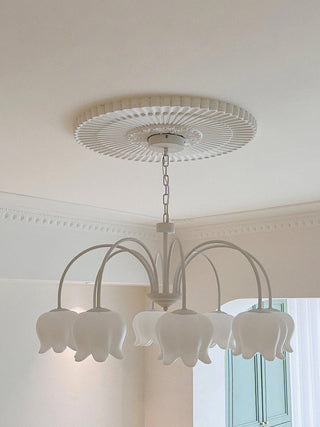 Curved Arm Bell Floral Acrylic Chandelier