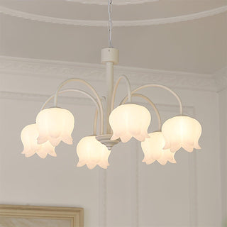 Curved Arm Bell Floral Acrylic Chandelier