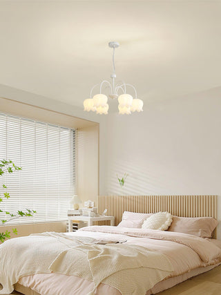 Curved Arm Bell Floral Acrylic Chandelier