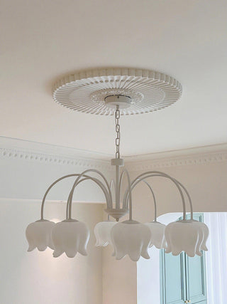Curved Arm Bell Floral Acrylic Chandelier
