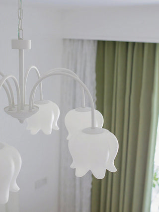Curved Arm Bell Floral Acrylic Chandelier