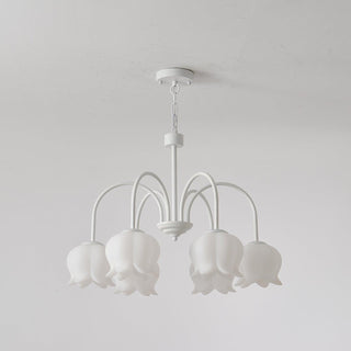 Curved Arm Bell Floral Acrylic Chandelier