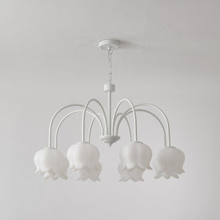 Curved Arm Bell Floral Acrylic Chandelier
