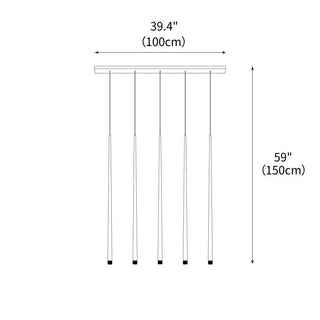 Slender Cone Minimalist Iron Chandelier