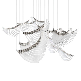 Bird Feather Dynamic Glass Wings Chandelier