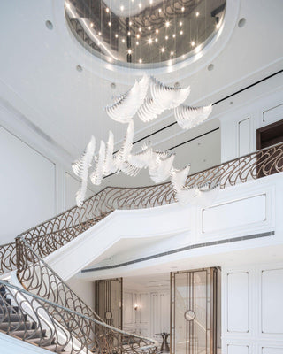 Bird Feather Dynamic Glass Wings Chandelier