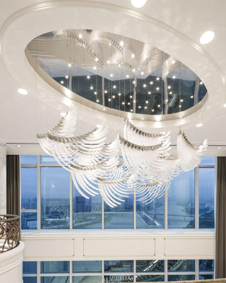 Bird Feather Dynamic Glass Wings Chandelier