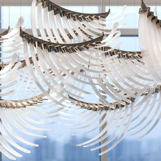 Bird Feather Dynamic Glass Wings Chandelier