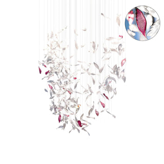 Flying Glass Romantic Glass Feather Chandelier