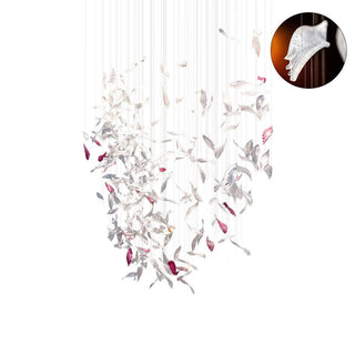 Flying Glass Romantic Glass Feather Chandelier