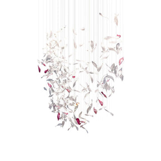 Flying Glass Romantic Glass Feather Chandelier