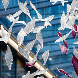 Flying Glass Romantic Glass Feather Chandelier