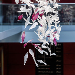 Flying Glass Romantic Glass Feather Chandelier