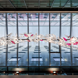 Flying Glass Romantic Glass Feather Chandelier