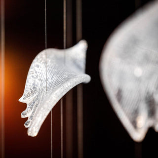 Flying Glass Romantic Glass Feather Chandelier