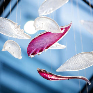 Flying Glass Romantic Glass Feather Chandelier