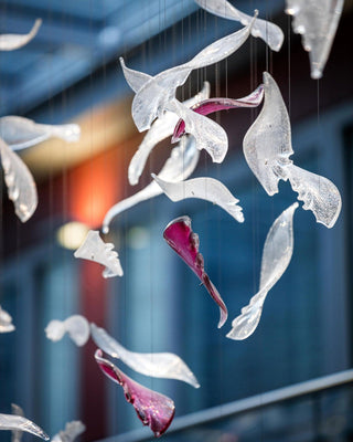 Flying Glass Romantic Glass Feather Chandelier
