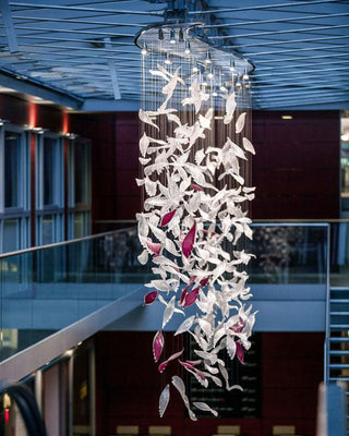 Flying Glass Romantic Glass Feather Chandelier