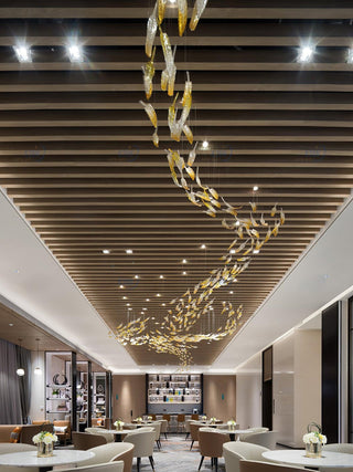 Glass Feathers Sculptural Glass Chandelier
