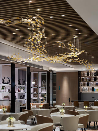 Glass Feathers Sculptural Glass Chandelier