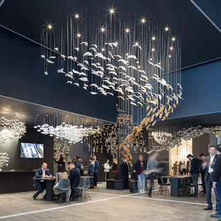 Glass Feathers Sculptural Glass Chandelier
