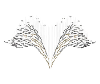 Glass Feathers Sculptural Glass Chandelier