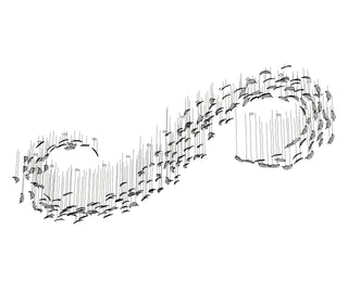 Glass Feathers Sculptural Glass Chandelier