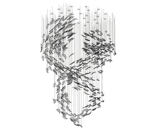 Glass Feathers Sculptural Glass Chandelier