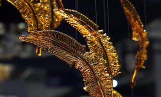 Glass Feathers Sculptural Glass Chandelier