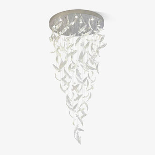 Glass Feathers Sculptural Glass Chandelier