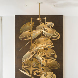 Leaf Sculptural Iron Chandelier