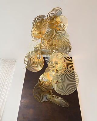 Leaf Sculptural Iron Chandelier