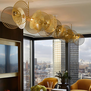 Leaf Sculptural Iron Chandelier