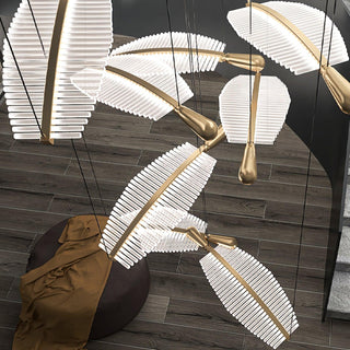 Leaf Airy Acrylic LED Chandelier