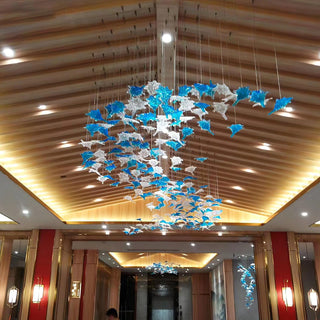 Maple Leaf Ethereal Glass Chandelier