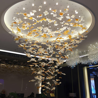 Maple Leaf Ethereal Glass Chandelier