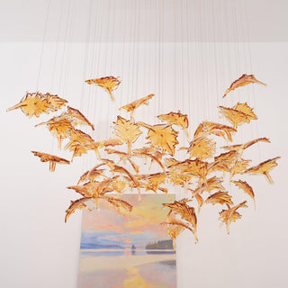 Maple Leaf Ethereal Glass Chandelier