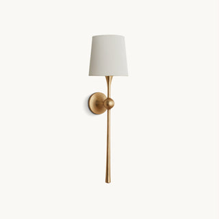 Dagny Sculpted Brass Fabric Wall Light
