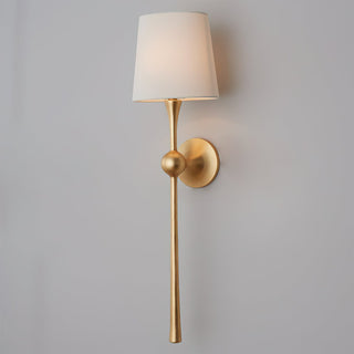 Dagny Sculpted Brass Fabric Wall Light