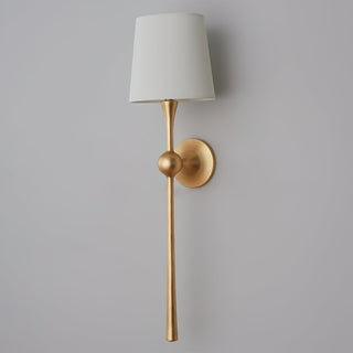 Dagny Sculpted Brass Fabric Wall Light