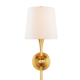 Dagny Sculpted Brass Fabric Wall Light