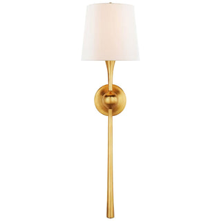 Dagny Sculpted Brass Fabric Wall Light