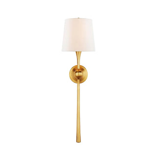 Dagny Sculpted Brass Fabric Wall Light