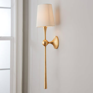 Dagny Sculpted Brass Fabric Wall Light