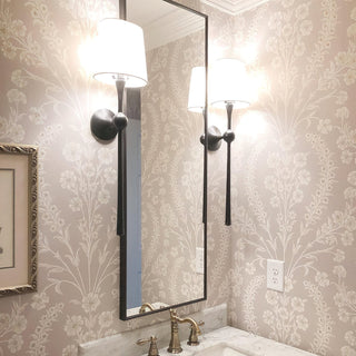 Dagny Sculpted Brass Fabric Wall Light